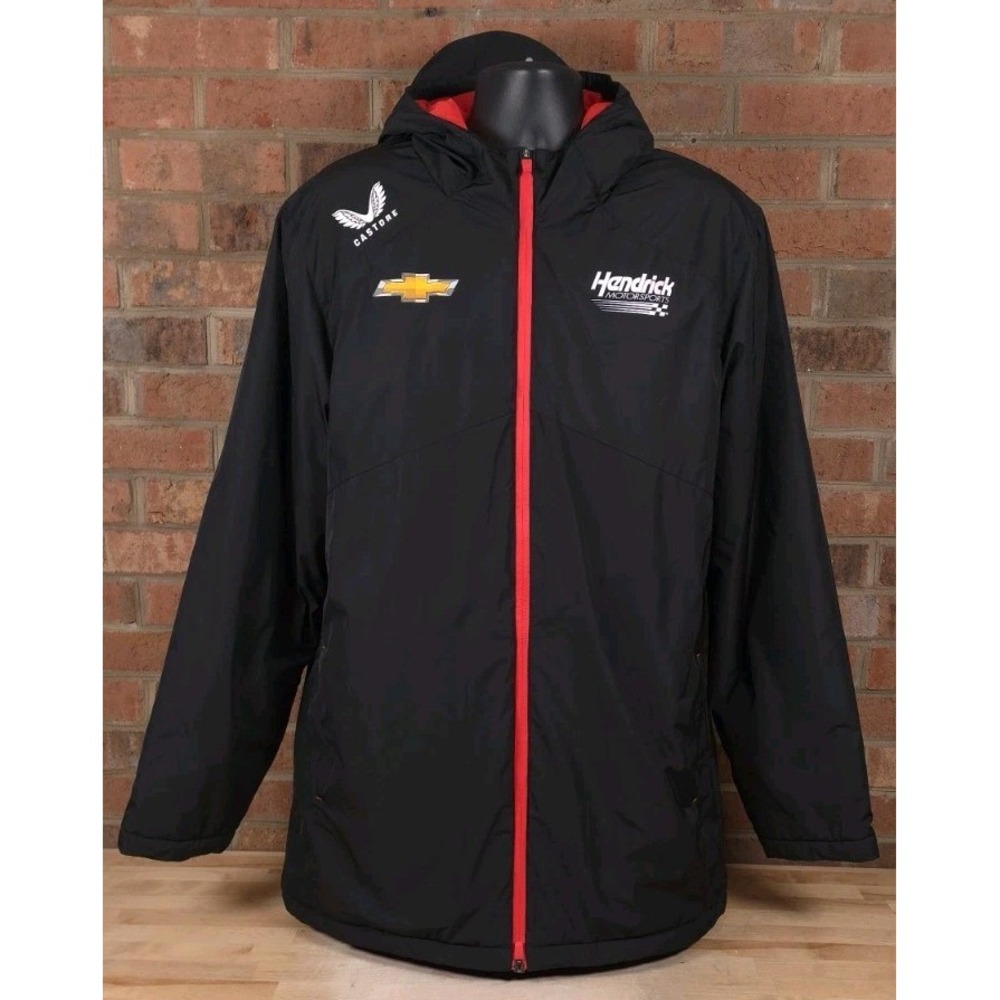 Nascar Hendrick Motorsports Chevrolet Hooded Parka Jacket Castore XL Full Zip